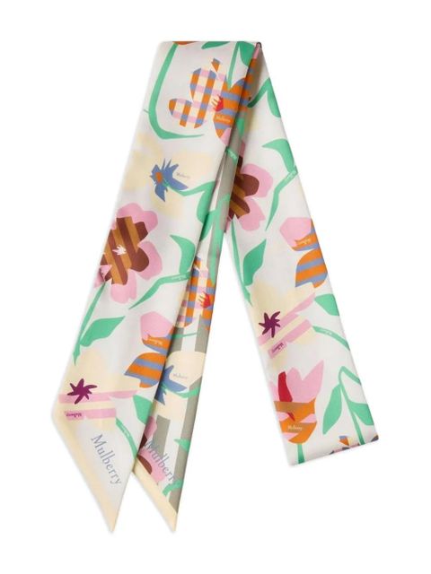 Mulberry floral-print scarf - White - zdjęcie produktu nr 1