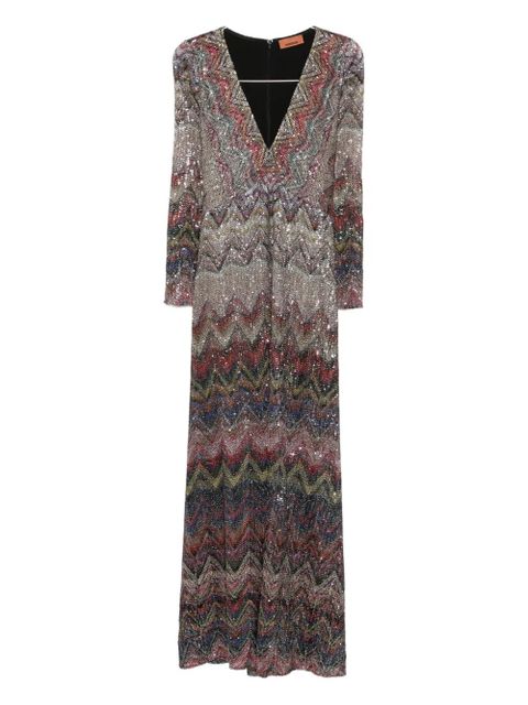 Missoni zigzag-woven midi dress - Neutrals
