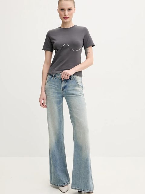 Never Fully Dressed t-shirt damski kolor szary