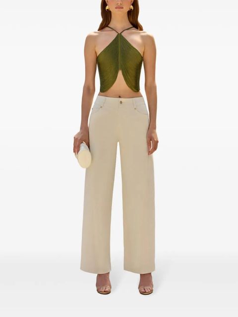 Cult Gaia Quella fringed top - Green