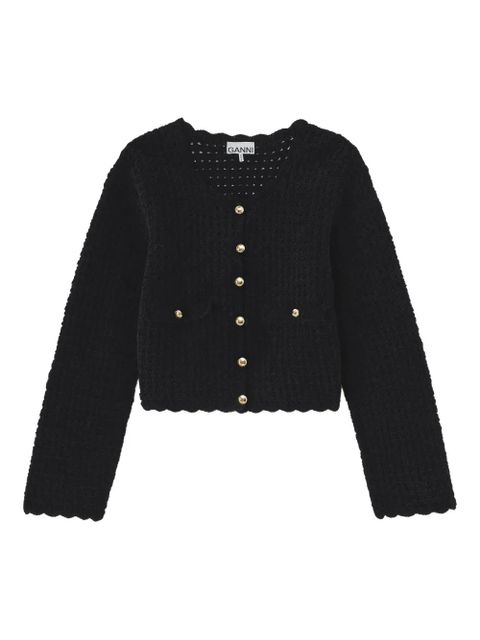 GANNI button-fastening pocket cardigan - Black - zdjęcie produktu nr 1