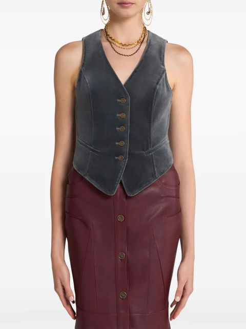 ETRO V-neck velvet waistcoat - Blue
