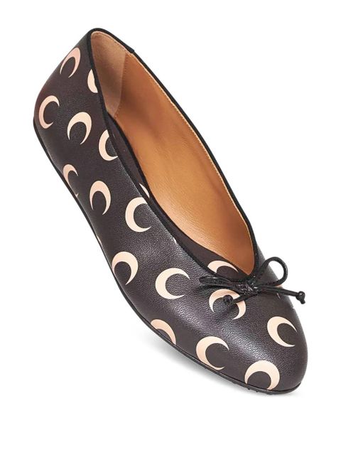 Marine Serre crescent-moon print ballet flats - Black