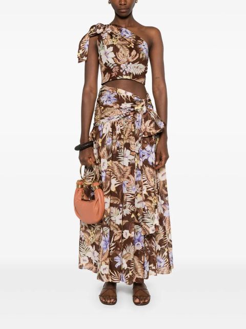 ZIMMERMANN Coco bow-detail maxi skirt - Brown - zdjęcie produktu nr 2