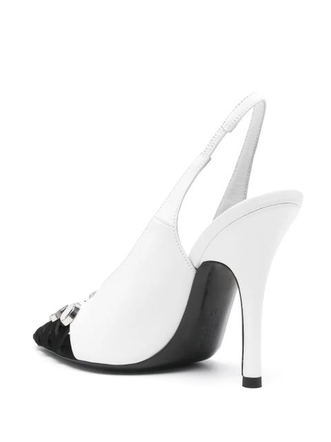 The Attico 105mm Fiona slingback pumps - White