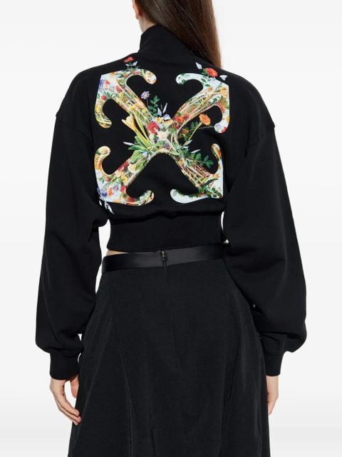 Off-White zip floral knitwear - Black