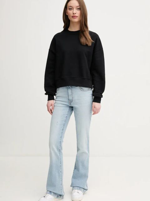 United Colors of Benetton bluza bawełniana damska kolor czarny z nadrukiem 3UNID109A