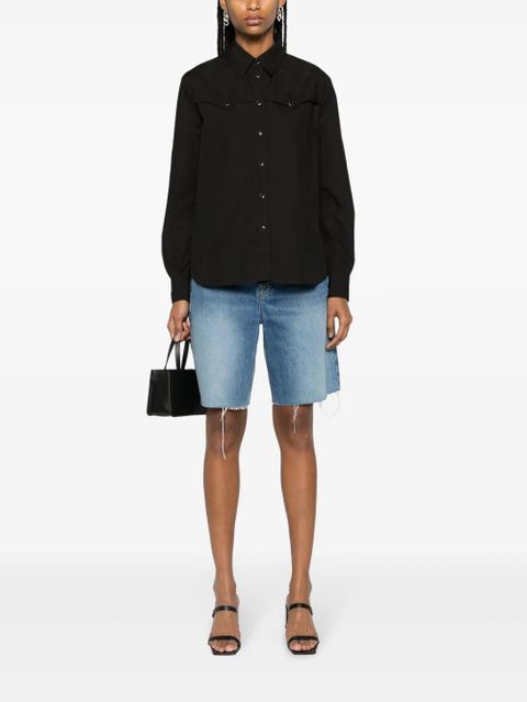 PINKO Western-stitched cotton shirt - Black