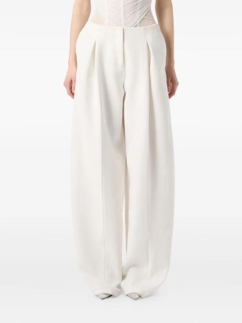 Blumarine pleated wide-leg trousers - White