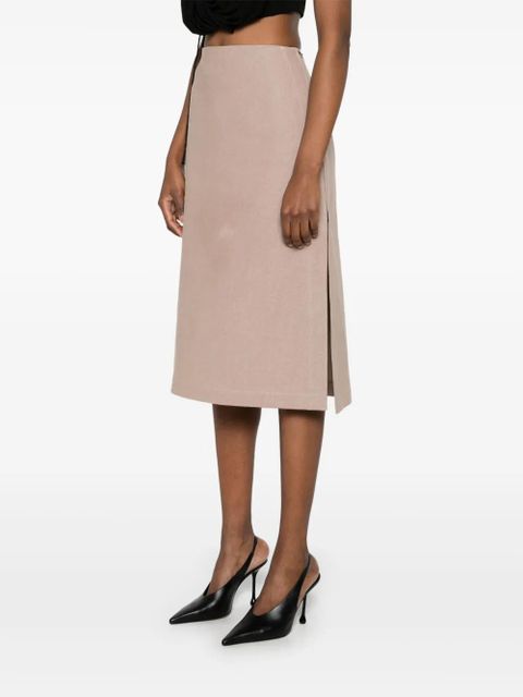 FENDI linen midi skirt - Brown