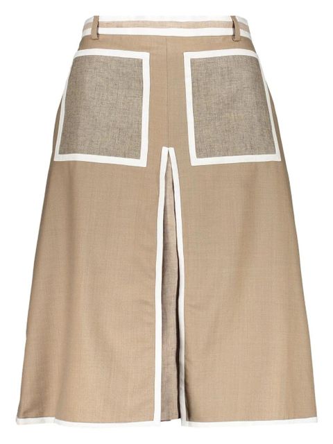 Burberry contrasting-trim midi skirt - Neutrals - zdjęcie produktu nr 1