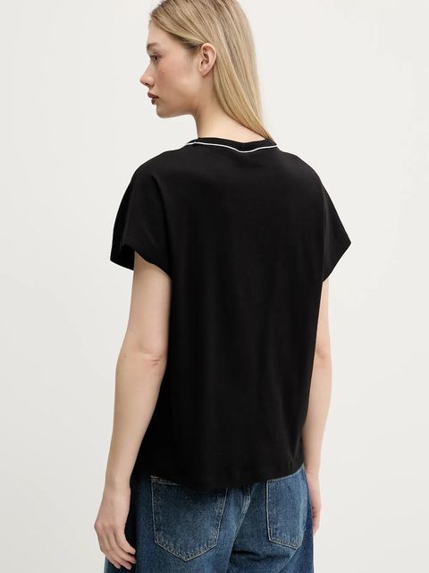 Karl Lagerfeld Jeans t-shirt bawełniany damski kolor czarny A3W17098