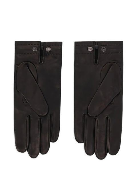 Longchamp stitched gloves - Black