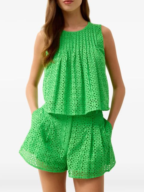 Marie Oliver Eletta eyelet top - Green