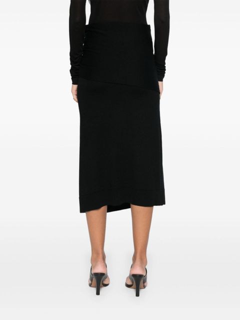 TOTEME draped midi skirt - Black - zdjęcie produktu nr 2
