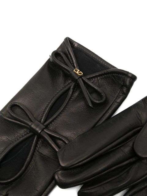 Valentino Garavani VLogo Signature bow detail gloves - Brown