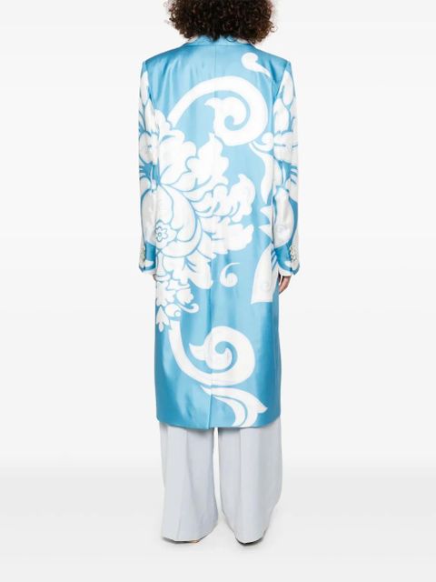 ETRO graphic-print silk coat - Blue