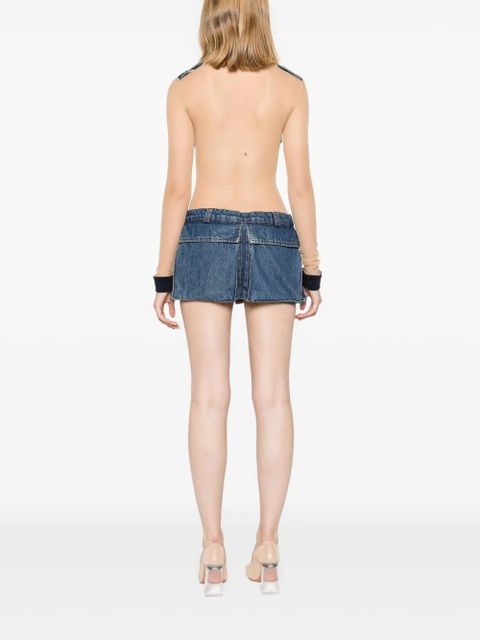 Coperni tulle-panels denim minidress - Blue