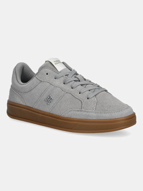 Tommy Hilfiger sneakersy zamszowe TH HERITAGE COURT SNEAKER SUEDE damskie kolor szary FW0FW09266 - zdjęcie produktu nr 1