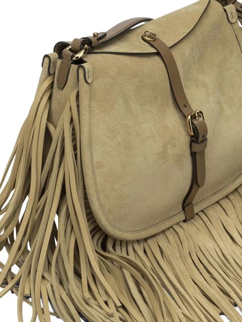 ETRO fringe-trimmed suede tote bag - Neutrals