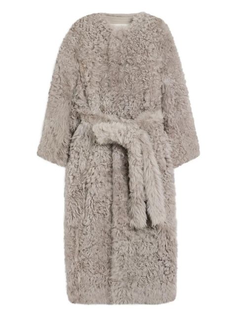AMI Paris shearling belted coat - Grey - zdjęcie produktu nr 1