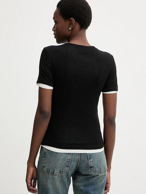 Miss Sixty t-shirt z dodatkiem wełny 2-pack damski kolor czarny 6S3SJ35400