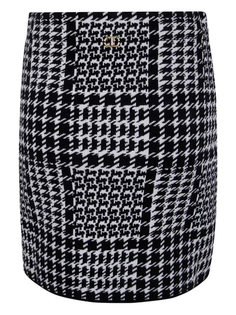 TWINSET houndstooth mini skirt - Black - zdjęcie produktu nr 1