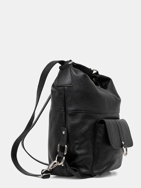 Answear.LAB plecak skórzany damski kolor czarny duży gładki