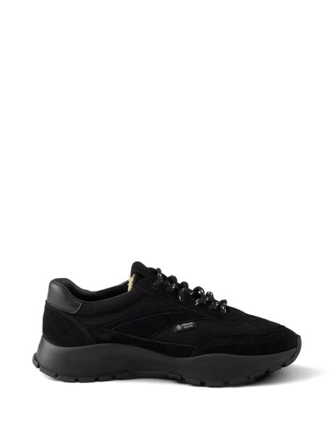 Prada mesh fabric and suede sneakers - Black - zdjęcie produktu nr 1