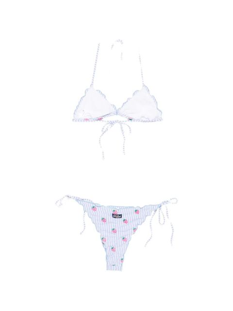 MC2 Saint Barth Sagitami strawberry-embroidered bikini - Blue - zdjęcie produktu nr 2