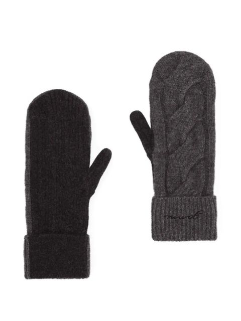 GANNI cable-knit mittens - Grey - zdjęcie produktu nr 1