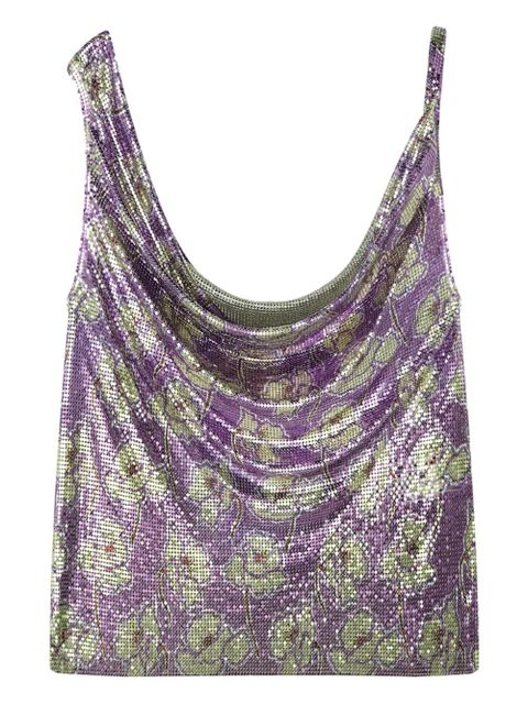 Versace mesh draped-neck top - Purple - zdjęcie produktu nr 1