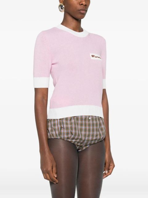 Marni embroidered crew-neck jumper - Pink
