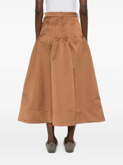 GANNI gathered yoke skirt - Neutrals