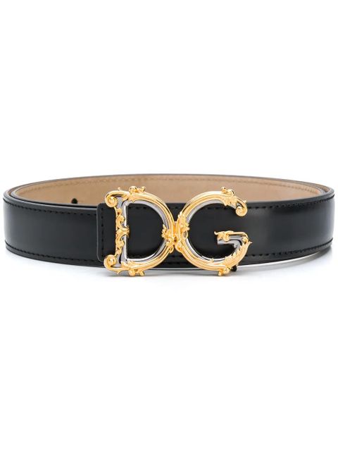Dolce & Gabbana DG Baroque leather belt - Black - zdjęcie produktu nr 1