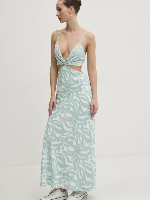 Abercrombie & Fitch sukienka kolor biały maxi dopasowana KI159-5551 - zdjęcie produktu nr 2