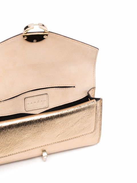 SANDRO metallic-finish clutch bag - Gold