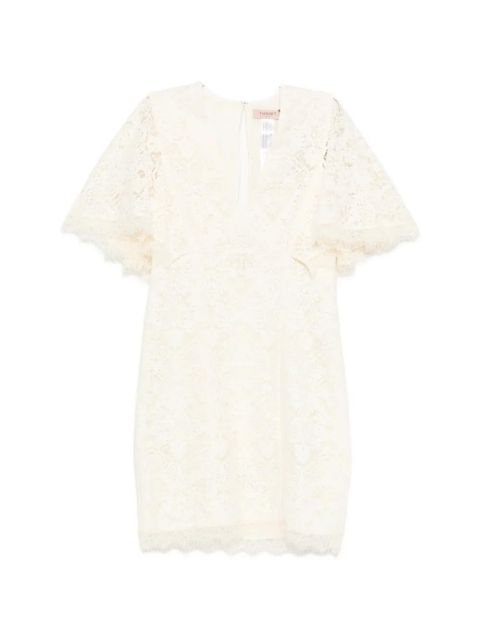 TWINSET V-neck lace mini dress - Neutrals - zdjęcie produktu nr 1