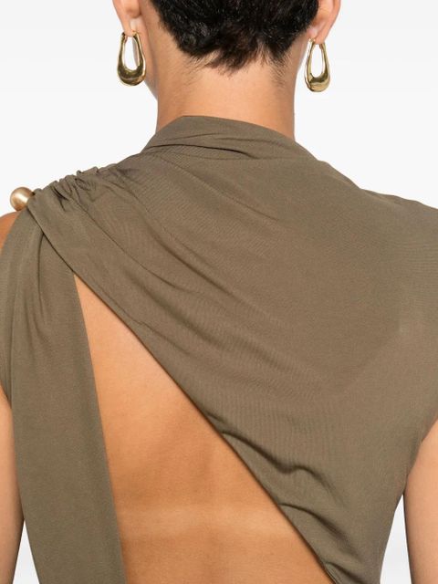 Cult Gaia Izola draped button maxi dress - Green