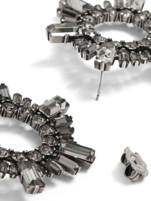 Amina Muaddi mini Begum crystal-embellished earrings - Silver