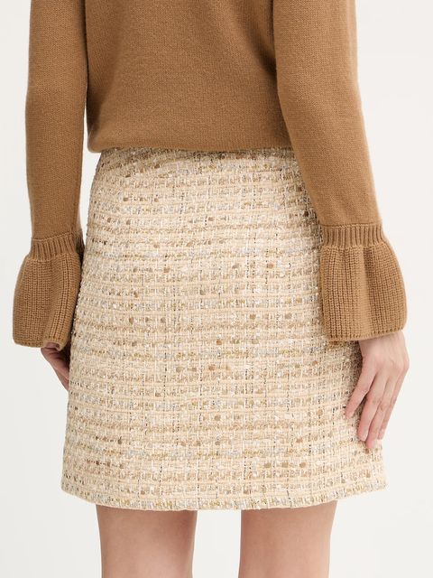 Luisa Spagnoli spódnica kolor beżowy mini rozkloszowana 542721