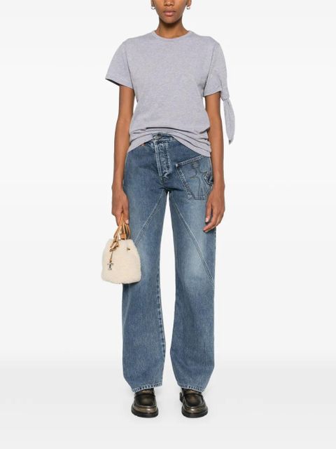 JW Anderson crew-neck knot-detail T-shirt - Grey