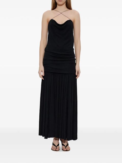 Jacquemus Abiha gathered-waist low-back maxi dress - Black