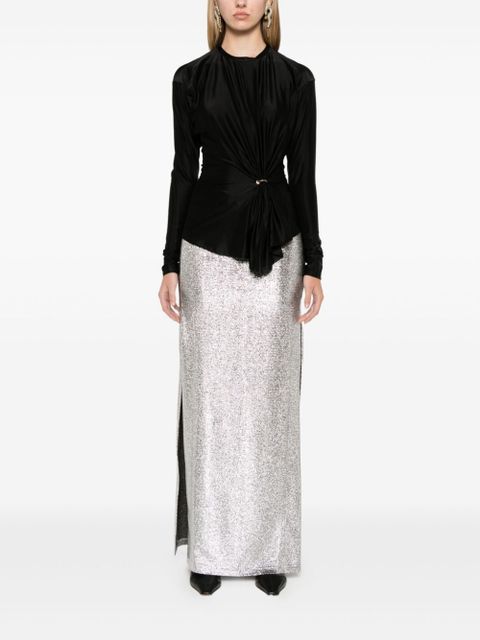 Rabanne gathered-detail top - Black