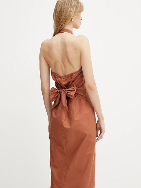 Marciano by Guess sukienka bawełniana PAT kolor brązowy mini prosta 5GGK43 7315A - zdjęcie produktu nr 2