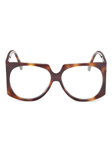 Max Mara Eyewear geometric-framed glasses - Brown - zdjęcie produktu nr 1