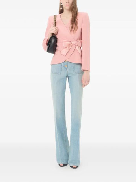 Valentino Garavani wool crepe jacket with contrasting bow - Pink - zdjęcie produktu nr 2