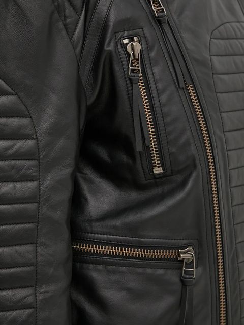 MUNTHE ramoneska skórzana TWEEKIE damska kolor czarny przejściowa 243152224304