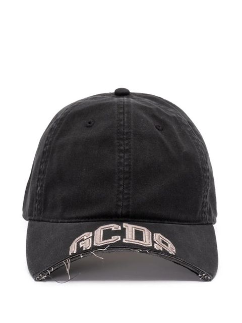 GCDS logo-embroidered frayed-edge baseball cap - Black - zdjęcie produktu nr 1