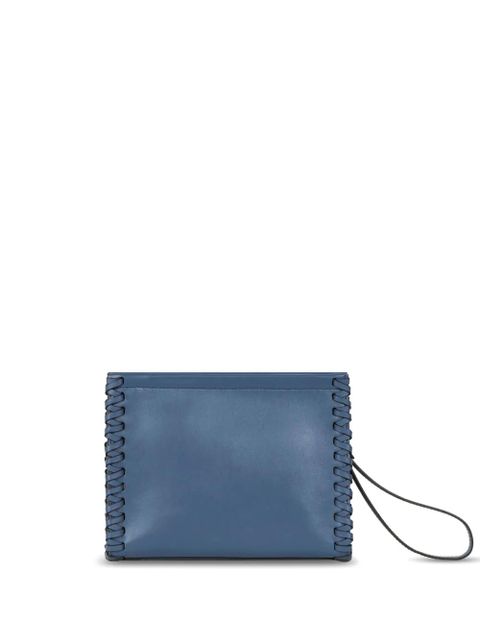 ETRO medium whipstich-detail leather clutch bag - Blue - zdjęcie produktu nr 1